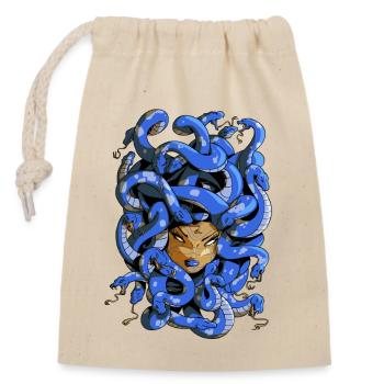 Haarige Medusa - Verschließbarer Geschenkbeutel aus Baumwolle (14x20cm) - Natur - Vorne