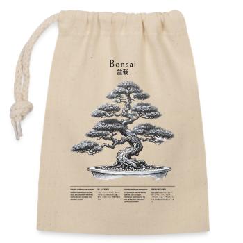Bonsai Shadow Art with Japanese Characters - Closable cotton gift bag (14x20cm) - nature - Front