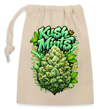 Imprimé de graffiti à la Menthe Kush Mints - Sac cadeau en coton avec cordon (14 x 20 cm) - nature - Devant