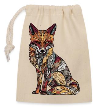 Fuchs - Verschließbarer Geschenkbeutel aus Baumwolle (14x20cm) - Natur - Vorne