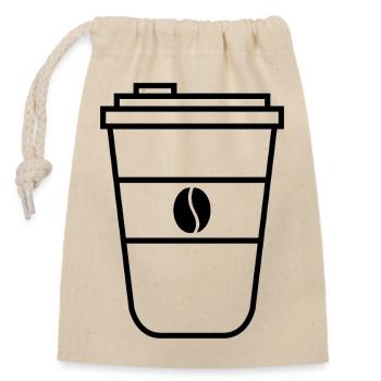 Kaffeetasse - Verschließbarer Geschenkbeutel aus Baumwolle (14x20cm) - Natur - Vorne