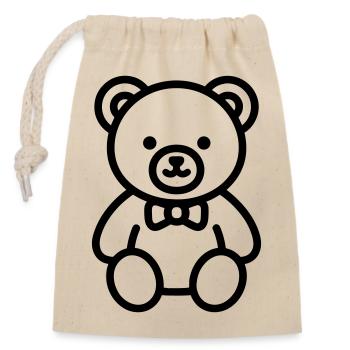 bear cub - Closable cotton gift bag (14x20cm) - nature - Front