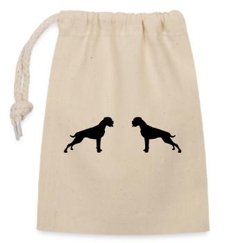 Boxerhunde entgegen 1f - Verschließbarer Geschenkbeutel aus Baumwolle (14x20cm) - Natur - Vorne