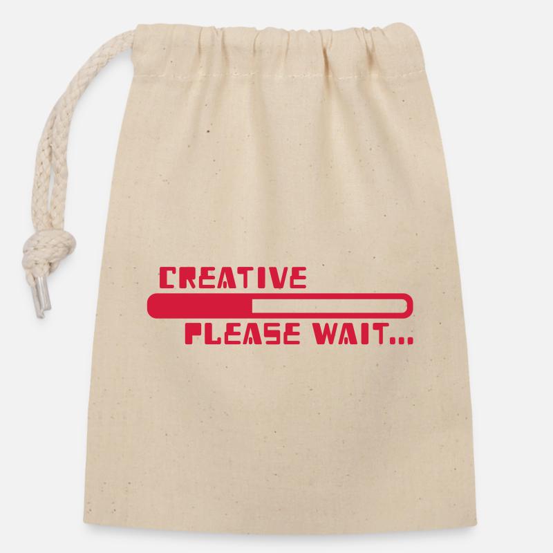 creative - Sac cadeau en coton avec cordon (14 x 20 cm) - nature