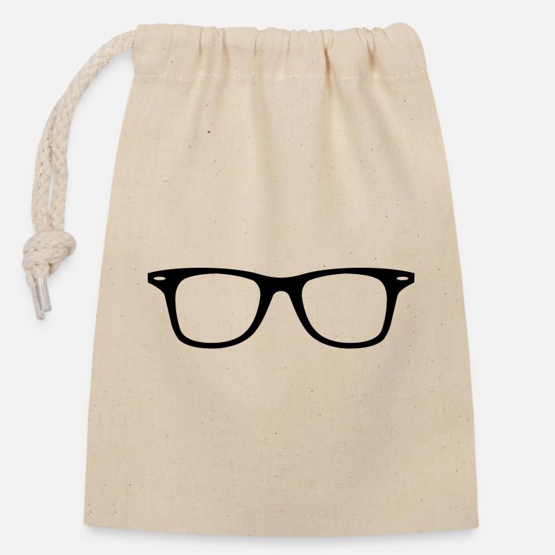 hipster glasses nerd - Closable cotton gift bag (14x20cm) - nature