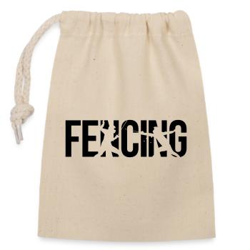 fencing - Closable cotton gift bag (14x20cm) - nature - Front