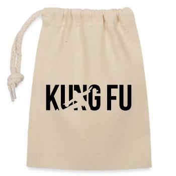 kung fu - Closable cotton gift bag (14x20cm) - nature - Front