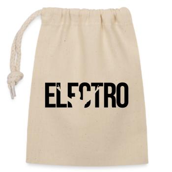 electro - Closable cotton gift bag (14x20cm) - nature - Front