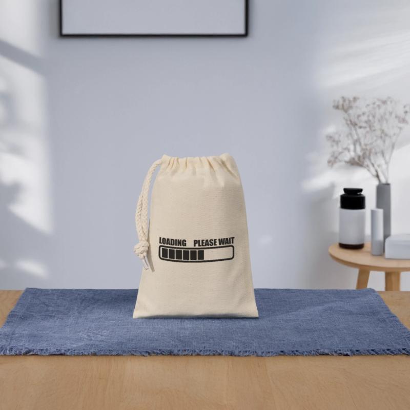 Loading wait a while Closable cotton gift bag (14x20cm)