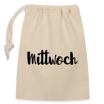 Mittwoch Mitte der Woche Wochentag - Verschließbarer Geschenkbeutel aus Baumwolle (14x20cm) - Natur - Vorne