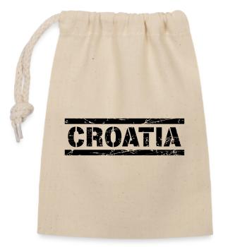 Croatie (Hrvatska) - Sac cadeau en coton avec cordon (14 x 20 cm) - nature - Devant