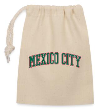 Mexico City Varsity Contour - Closable cotton gift bag (14x20cm) - nature - Front