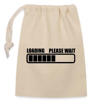 Charging wait a while - Closable cotton gift bag (14x20cm) - nature - Front
