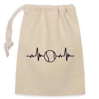 Tennis Heartbeat ECG - Sac cadeau en coton avec cordon (14 x 20 cm) - nature - Devant