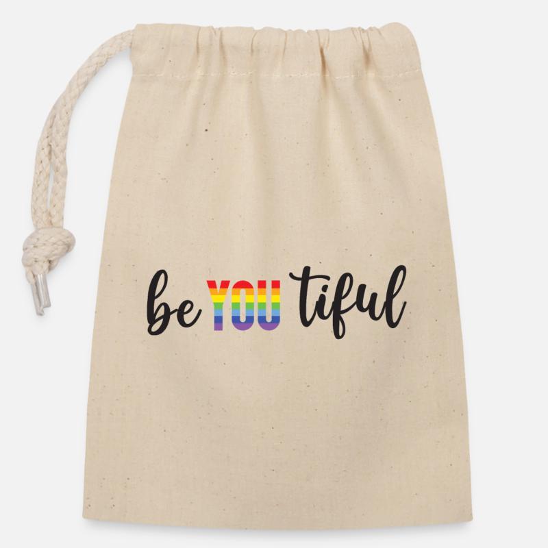 Pride Month LGBT - BeYOUTiful - Verschließbarer Geschenkbeutel aus Baumwolle (14x20cm) - Natur