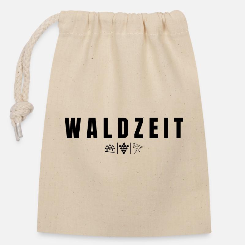 Waldzeit - Verschließbarer Geschenkbeutel aus Baumwolle (14x20cm) - Natur