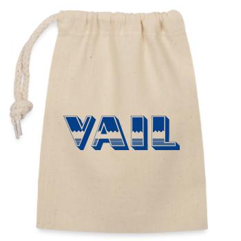 VAIL - Closable cotton gift bag (14x20cm) - nature - Front