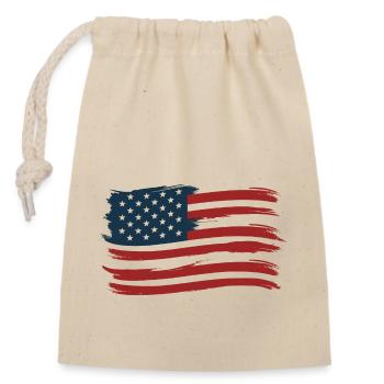 Amérique États-Unis Drapeau américain - Sac cadeau en coton avec cordon (14 x 20 cm) - nature - Devant