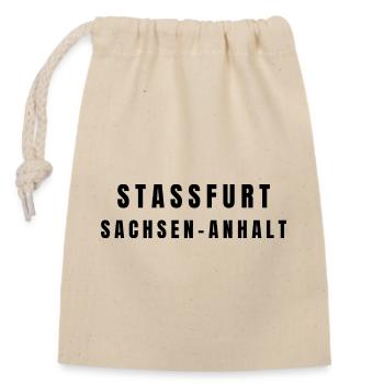 Staßfurt Sachsen-Anhalt - Verschließbarer Geschenkbeutel aus Baumwolle (14x20cm) - Natur - Vorne