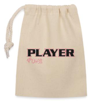 NERDY forever - JOUEUR #ONE - Sac cadeau en coton avec cordon (14 x 20 cm) - nature - Devant