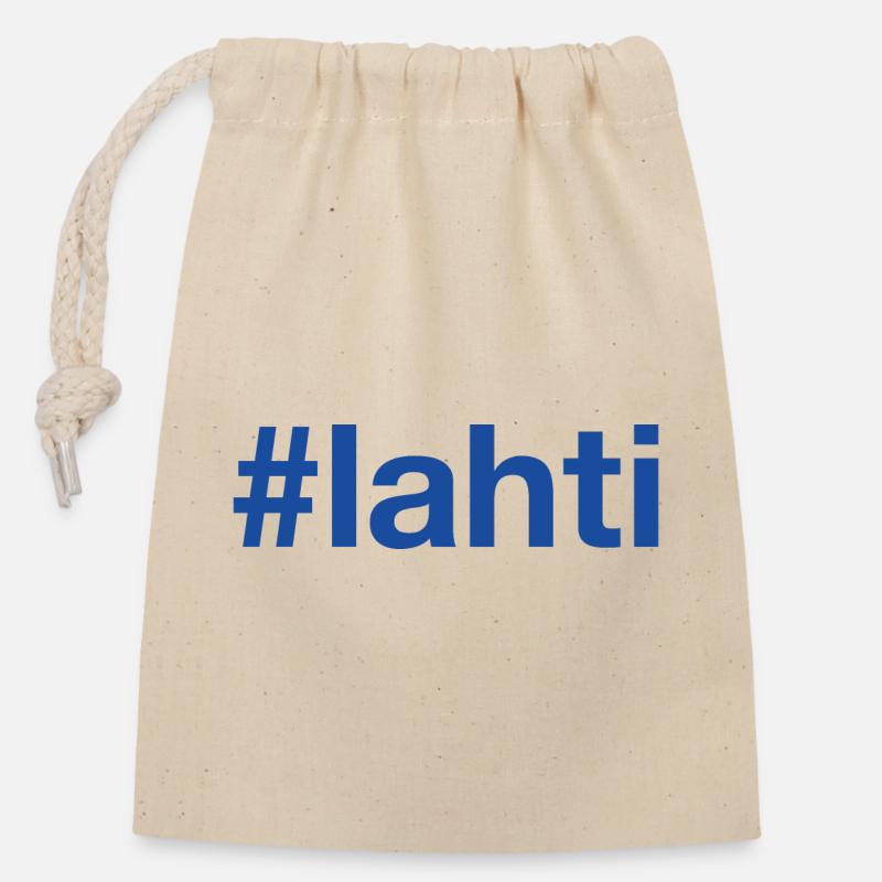 LAHTI Hashtag - Verschließbarer Geschenkbeutel aus Baumwolle (14x20cm) - Natur