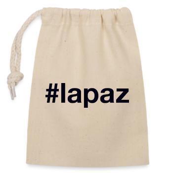 LA PAZ Hashtag Bolivia Bolivien - Verschließbarer Geschenkbeutel aus Baumwolle (14x20cm) - Natur - Vorne