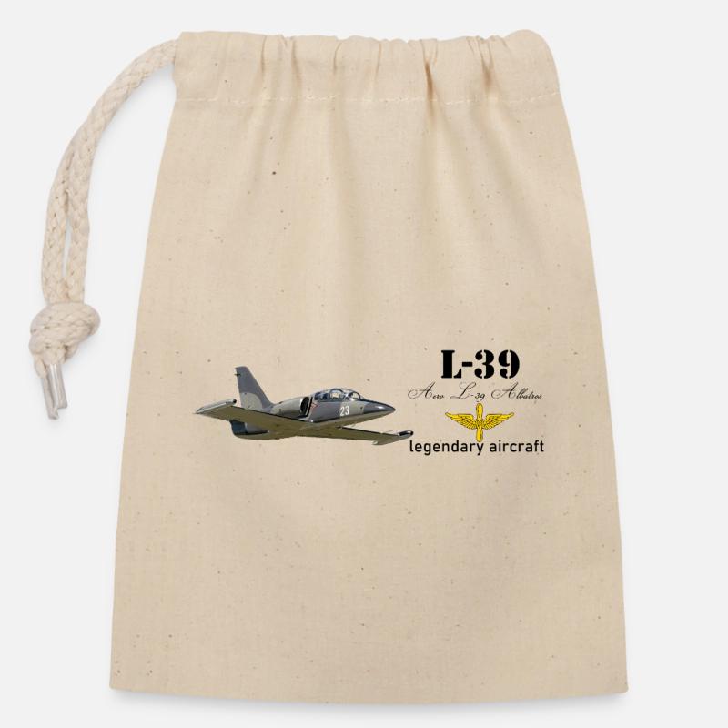 L-39 Albatros - Closable cotton gift bag (14x20cm) - nature