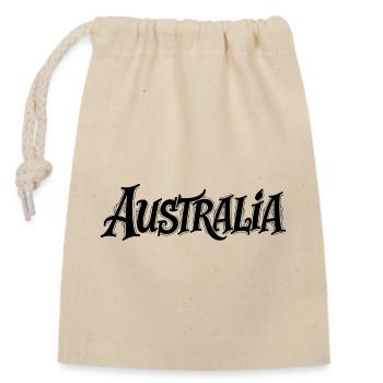 Australia - Closable cotton gift bag (14x20cm) - nature - Front