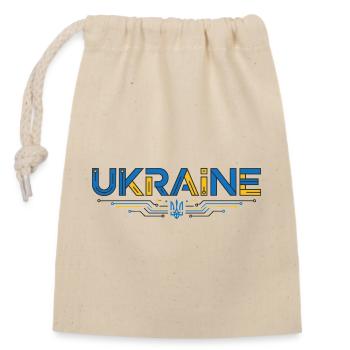Circuit Ukraine Typography - Closable cotton gift bag (14x20cm) - nature - Front