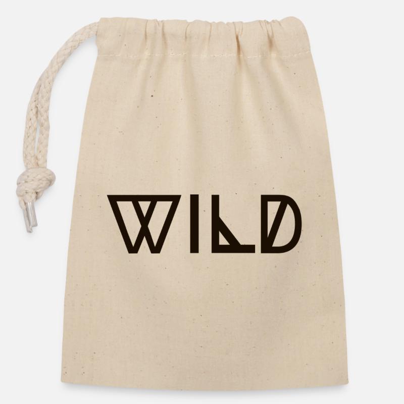 Sauvage - Sac cadeau en coton avec cordon (14 x 20 cm) - nature