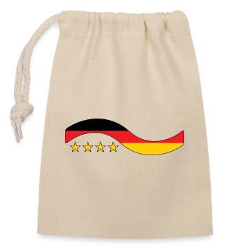 Drapeau Allemand - Allemagne - Sac cadeau en coton avec cordon (14 x 20 cm) - nature - Devant