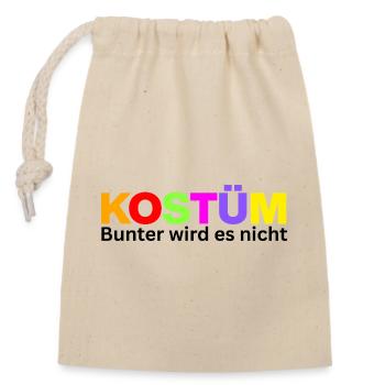KOSTÜM, BUNTER WIRD ES NICHT! KEINE LUST AUF JECK - Verschließbarer Geschenkbeutel aus Baumwolle (14x20cm) - Natur - Vorne