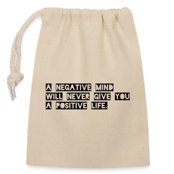 Motivational saying - Closable cotton gift bag (14x20cm) - nature - Front