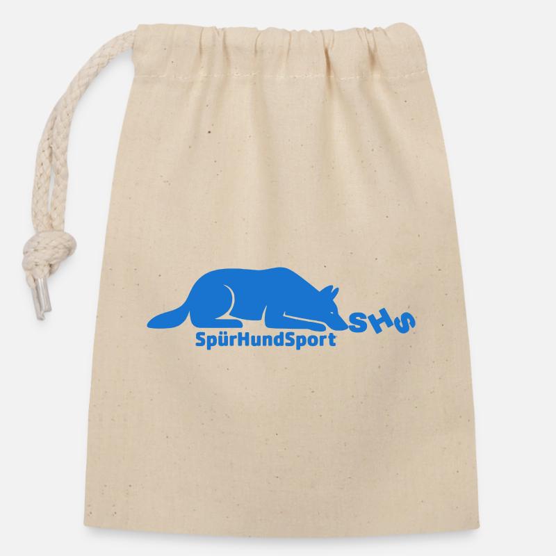 Logo SHS bleu - Sac cadeau en coton avec cordon (14 x 20 cm) - nature