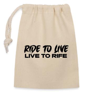 ride to live - Verschließbarer Geschenkbeutel aus Baumwolle (14x20cm) - Natur - Vorne