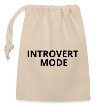 INTROVERT MODE – Minimal Unisex Apparel - Closable cotton gift bag (14x20cm) - nature - Front