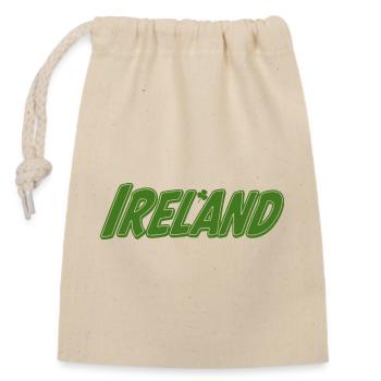 Ireland Green with Shamrock - Closable cotton gift bag (14x20cm) - nature - Front