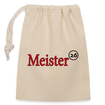 Meister 2026 Meisterschaft - Verschließbarer Geschenkbeutel aus Baumwolle (14x20cm) - Natur - Vorne