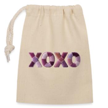 XOXO Love Tissu Design Tendance Première Tendance - Sac cadeau en coton avec cordon (14 x 20 cm) - nature - Devant