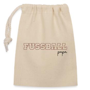 Fussball papa - Verschließbarer Geschenkbeutel aus Baumwolle (14x20cm) - Natur - Vorne