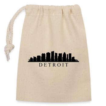 Detroit Skyline - Verschließbarer Geschenkbeutel aus Baumwolle (14x20cm) - Natur - Vorne