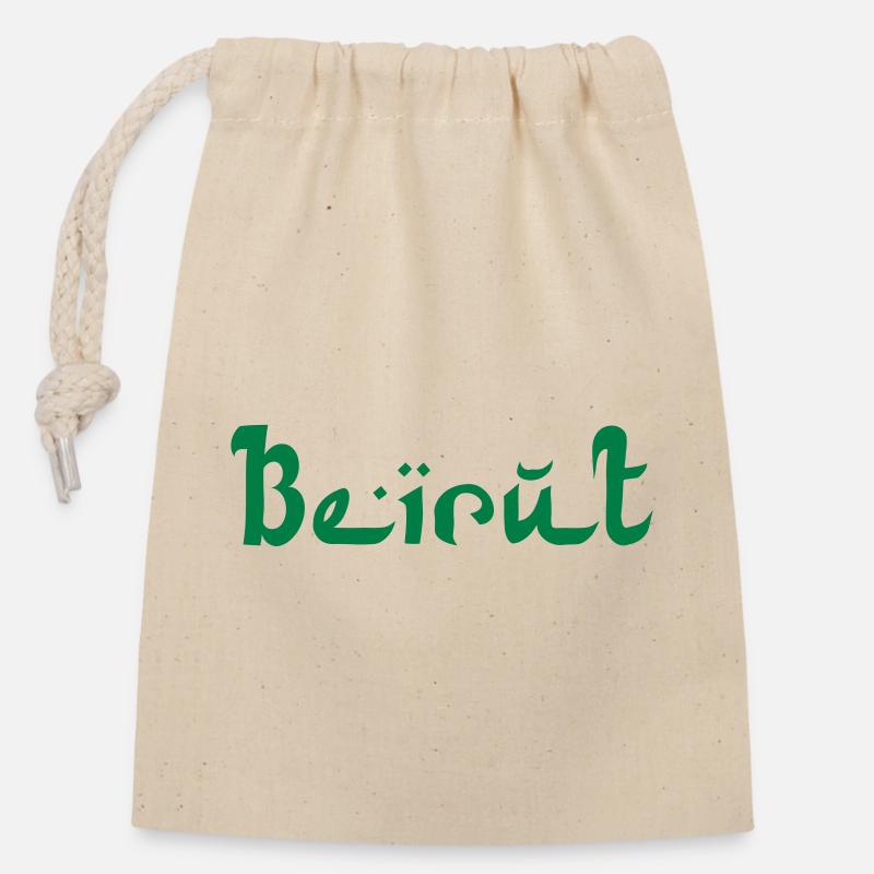 BEIRUT Lebanon Libanon - Verschließbarer Geschenkbeutel aus Baumwolle (14x20cm) - Natur