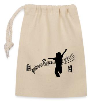 music - Closable cotton gift bag (14x20cm) - nature - Front