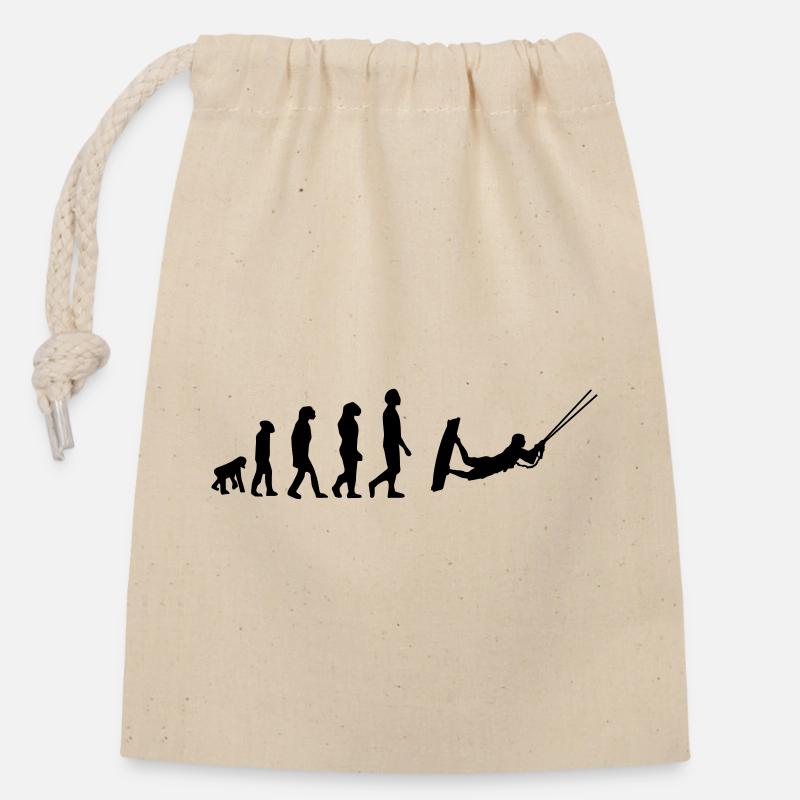 Kiteboard,Kiteboarder,Kite,Kiteboarding,Meer,Board - Verschließbarer Geschenkbeutel aus Baumwolle (14x20cm) - Natur