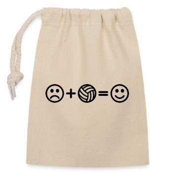 Volleyball Smileys - Closable cotton gift bag (14x20cm) - nature - Front