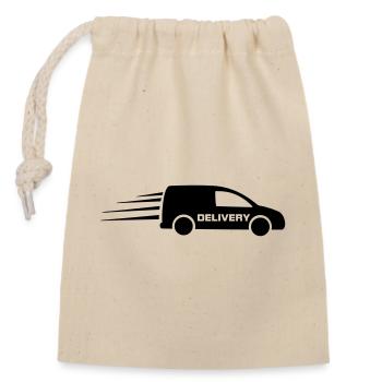 Van Delivery destinations - Closable cotton gift bag (14x20cm) - nature - Front