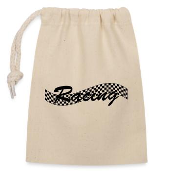 Drapeau à cocher de course - Car Auto Bike Race - Sac cadeau en coton avec cordon (14 x 20 cm) - nature - Devant