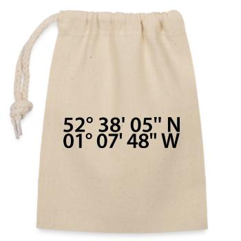Leicester coordinates - Closable cotton gift bag (14x20cm) - nature - Front