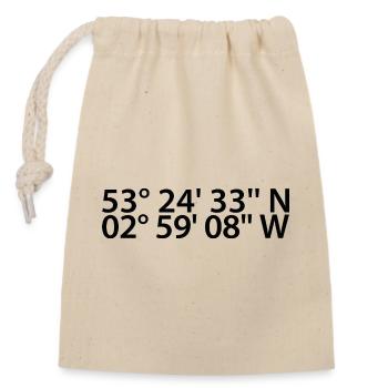 Liverpool coordinates - Closable cotton gift bag (14x20cm) - nature - Front