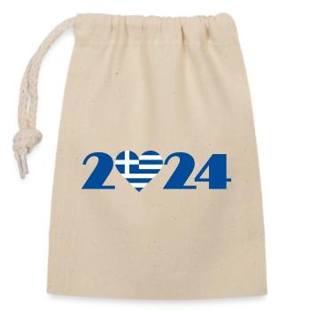 J’aime la Grèce 2024 - Sac cadeau en coton avec cordon (14 x 20 cm) - nature - Devant
